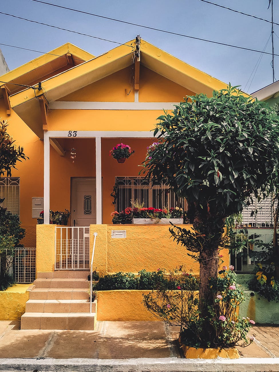 yellow concrete house